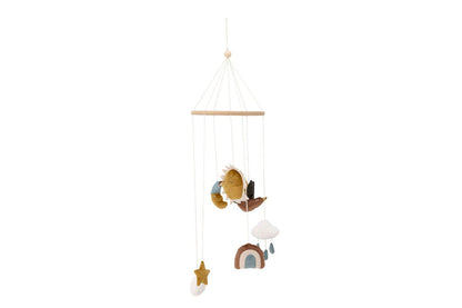 Luxusbetten24 Mobile Luma – Sanftes Baby-Mobile mit Sonne, Mond & Wolken