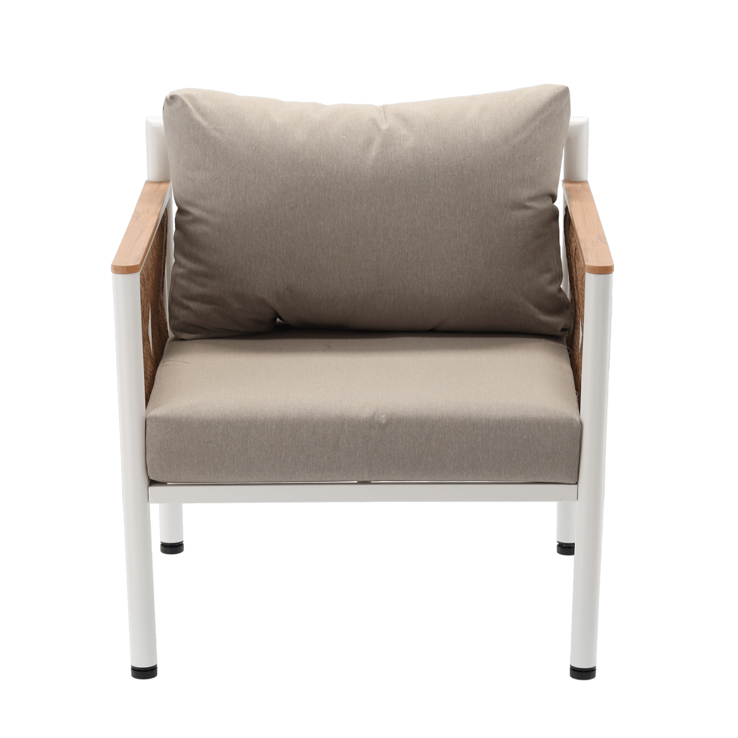 Belora Garten Loungeset – Aluminium Sofa, 2 Sessel & Tisch, Grau