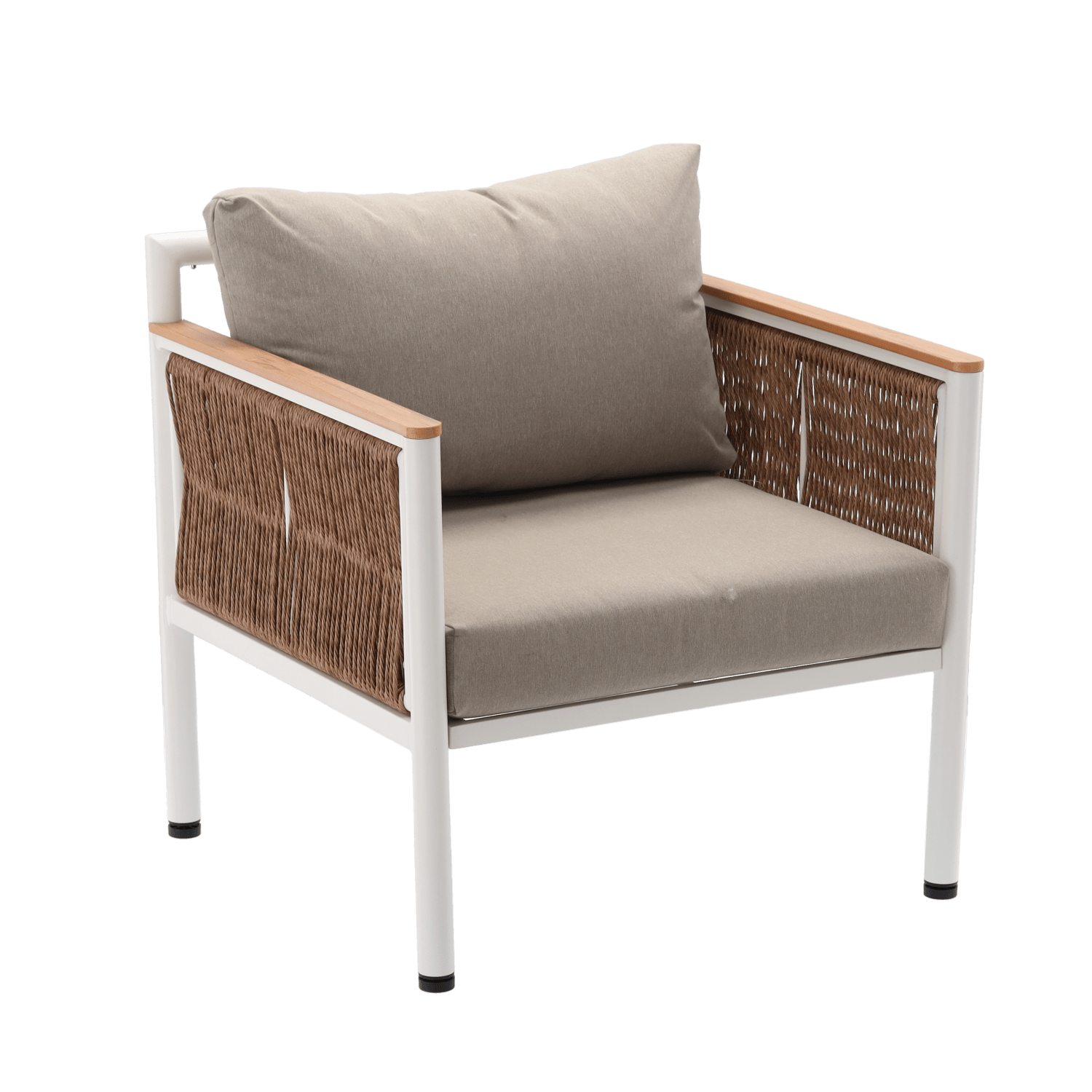 Belora Garten Loungeset – Aluminium Sofa, 2 Sessel & Tisch, Grau