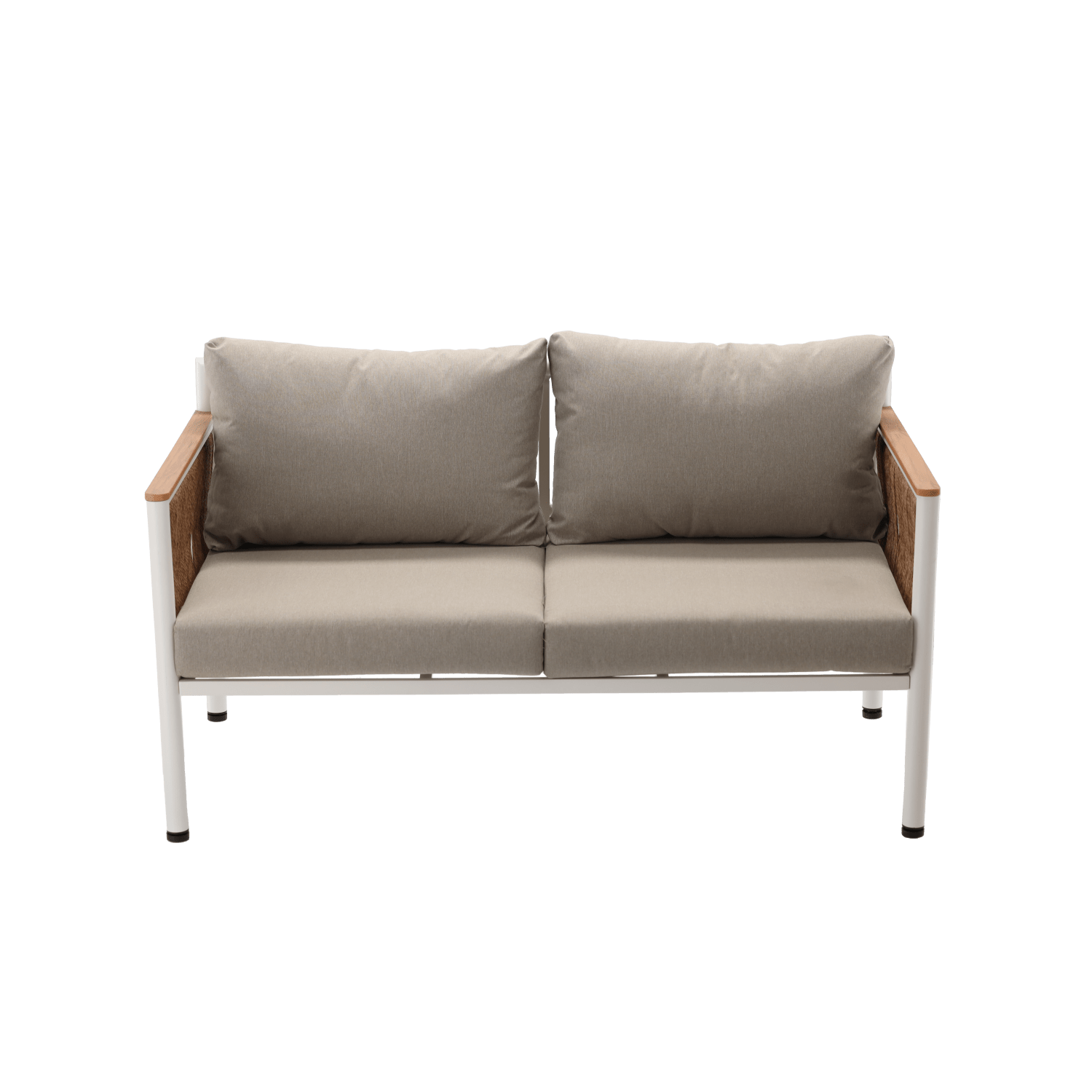 Belora Garten Loungeset – Aluminium Sofa, 2 Sessel & Tisch, Grau