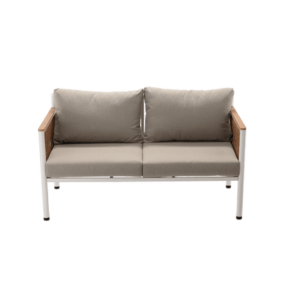 Belora Garten Loungeset – Aluminium Sofa, 2 Sessel & Tisch, Grau