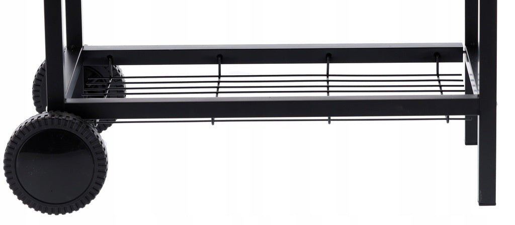 BarrelPro Holzkohlegrill mit Deckel, Thermometer und Ablagen – Schwarz