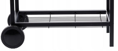 BarrelPro Holzkohlegrill mit Deckel, Thermometer und Ablagen – Schwarz
