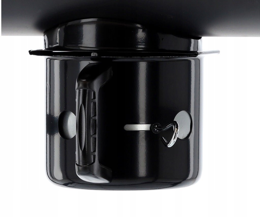 BarrelPro Holzkohlegrill mit Deckel, Thermometer und Ablagen – Schwarz