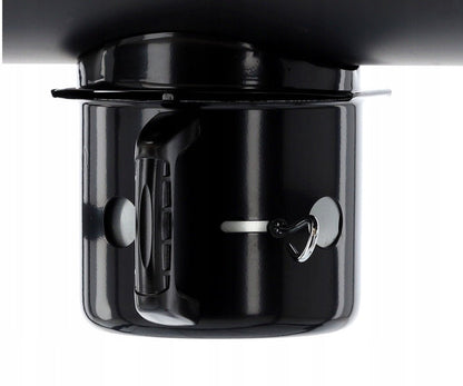 BarrelPro Holzkohlegrill mit Deckel, Thermometer und Ablagen – Schwarz