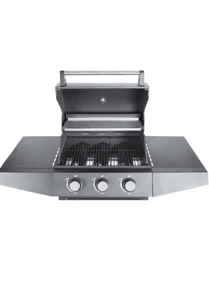 BarbecuePro XL Grillwagen, 3 Brenner, Warmhalterost, Schwarz