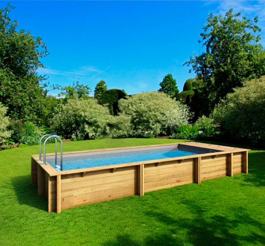 Contenedores Ejido Piscina Box Compatta Dorado Metal e Legno Rettangolare