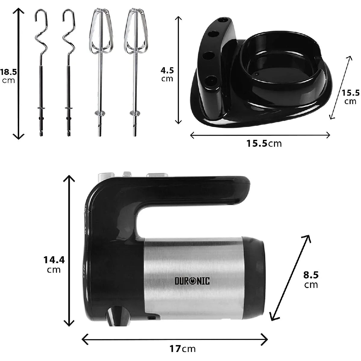 Batteur Électrique Duronic Blanc HM3