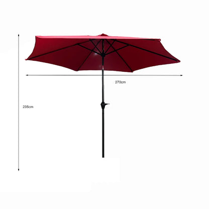 AKORD Parasol de Jardín Hexagonal Rojo Impermeable 2,7 m