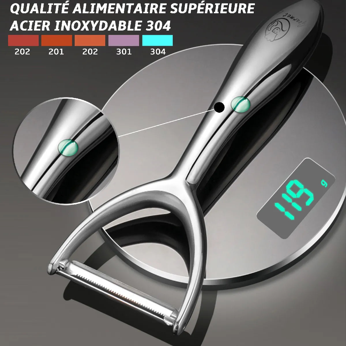 Éplucheur Légumes Inox Gourmet Easy MKR00013375954