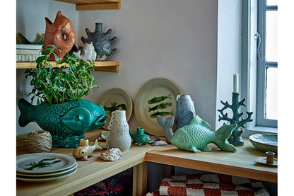 Luxusbetten24 Lobio Teller-Set Steingut Handgemaltes Hummermotiv Grün