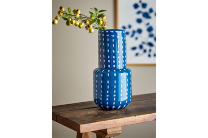 Elvion Vase Blaues Glas Dekorativ Elegant Wohnzimmer, Blau