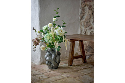 Luxusbetten24 Grey Value Vase Steingut, Dunkelgrau
