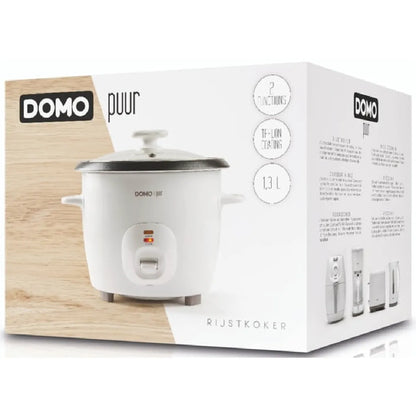 Domo DO9176RK Arrocera Antiadherente Blanca 1.3L 536W con Cocción