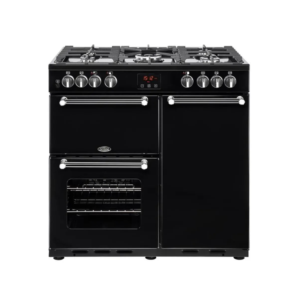 Belling PKENS90DFBLK Cocina Negra 90 cm 5 Quemadores 3 Hornos