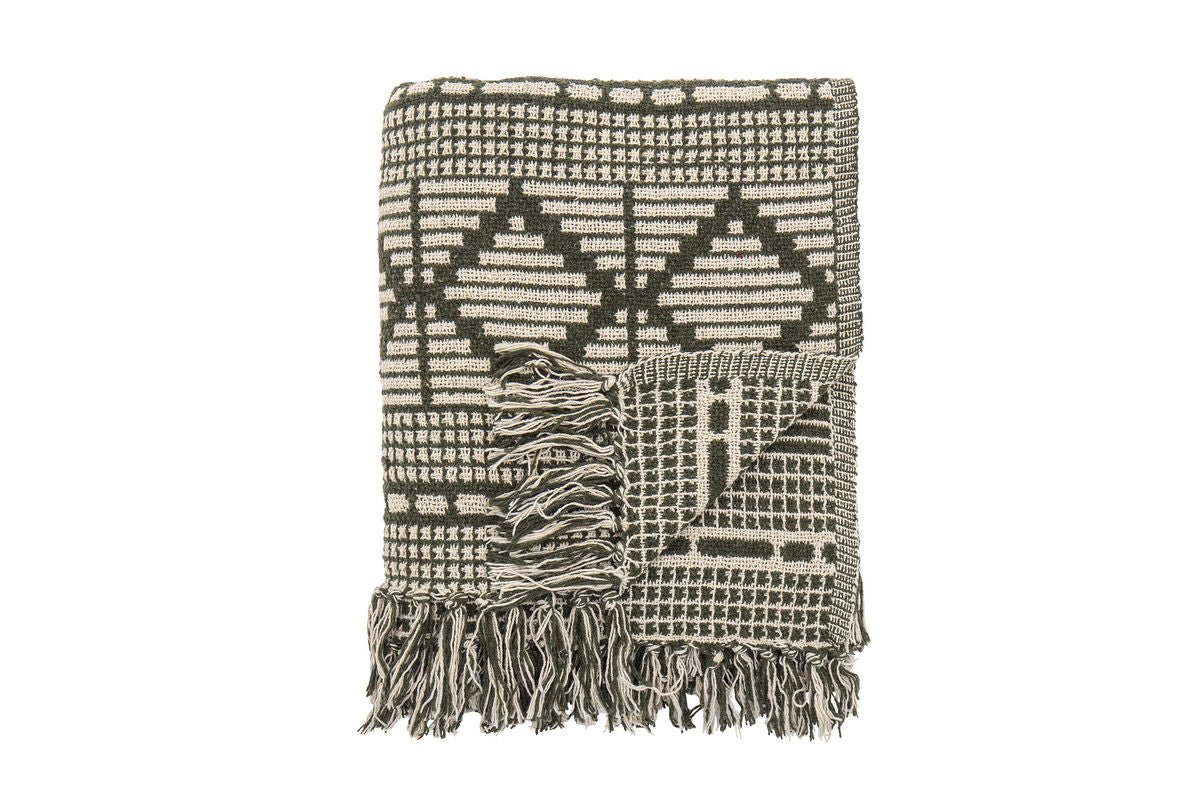Luxusbetten24 Alva Überwurfdecke Recycelte Baumwolle Grün 160x130 Design