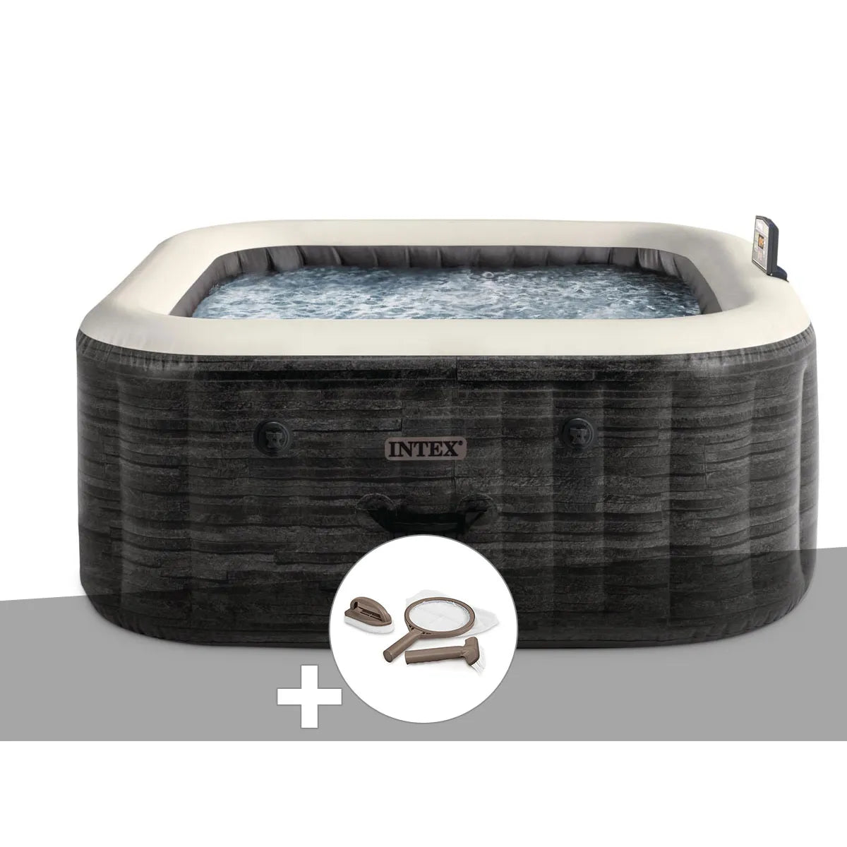 Kit Spa Gonflable Intex PureSpa Ardoise Carre Bulles 4 Places MKR00014316507