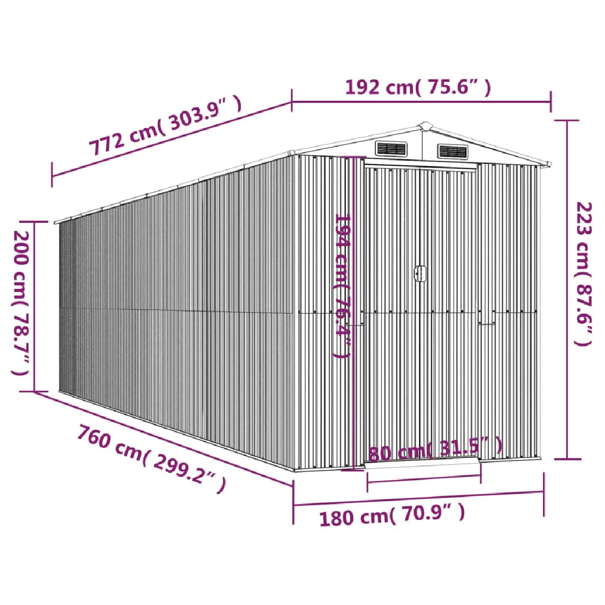 Abri Jardin Métal Anthracite MKR00008317163