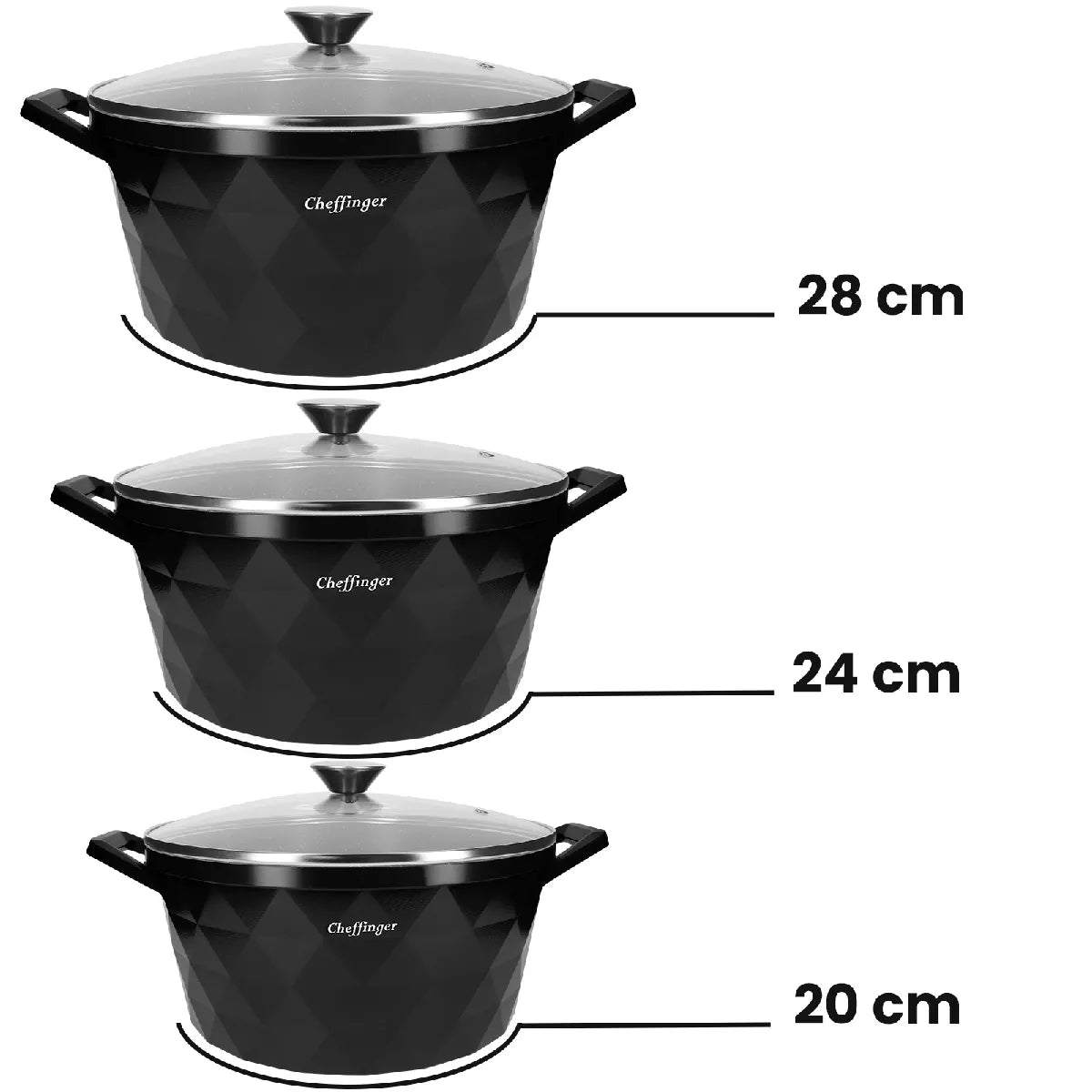 Batterie Marmites Aluminium Cheffinger Noir MKR00011346561