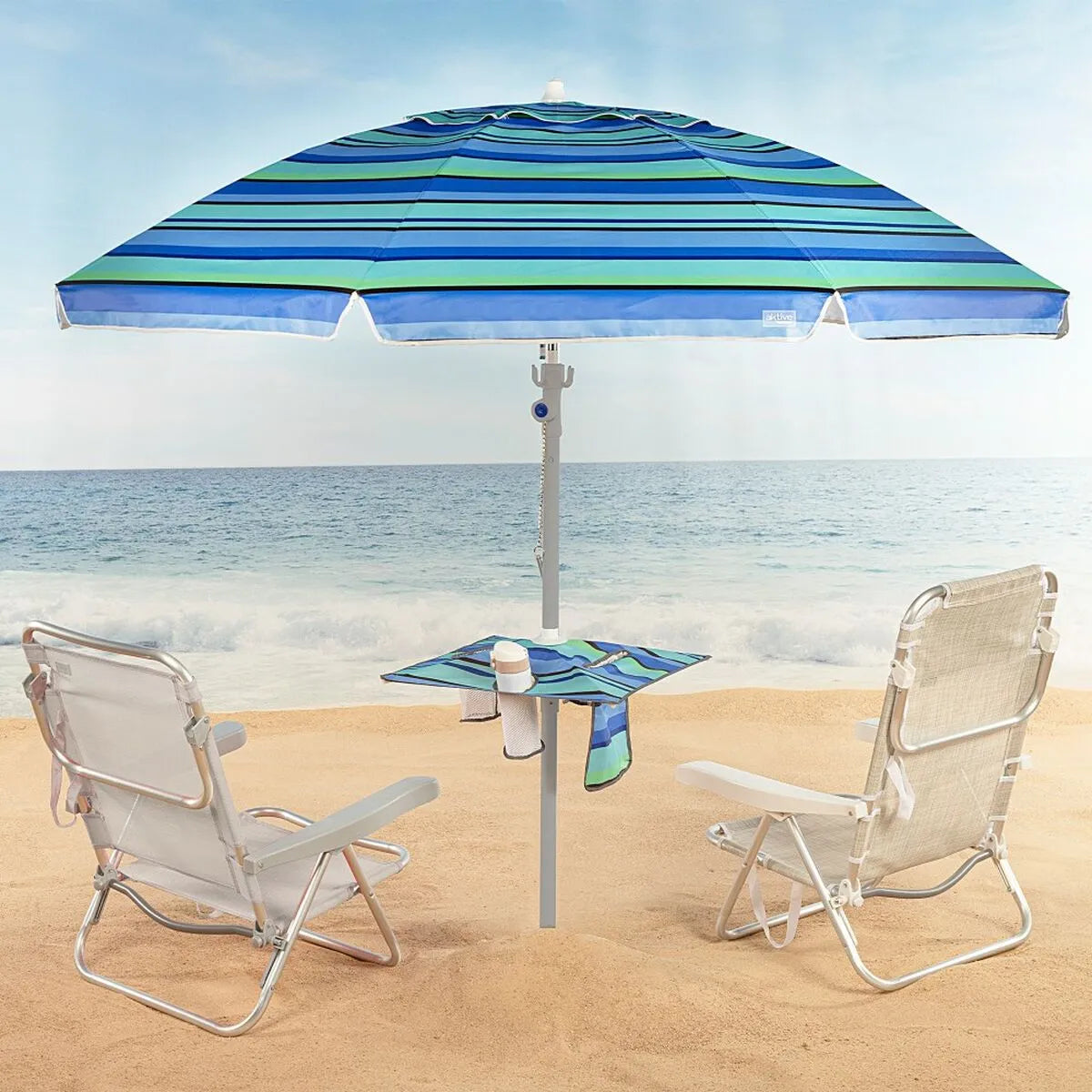 Aktive Parasol Redondo Acero con Tela Oxford 210 cm