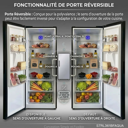 7 SEVENSTARS S7RL361BFAQUA Refrigerador No Frost 373 litros Negro
