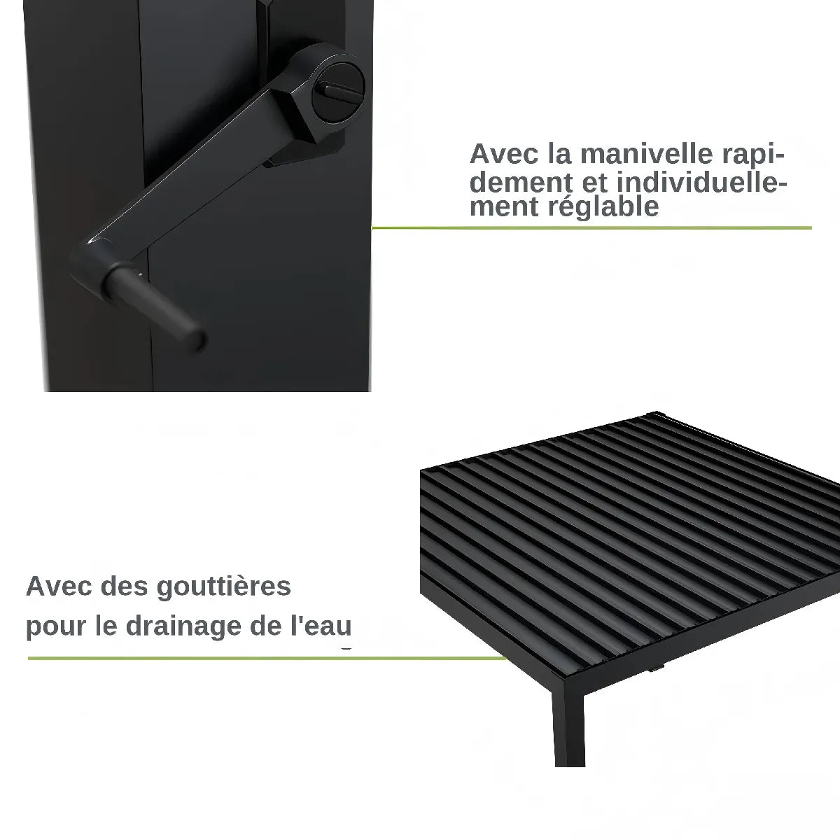 ByteLike Pergola De Lamas Orientables Negro 3x3 Metros