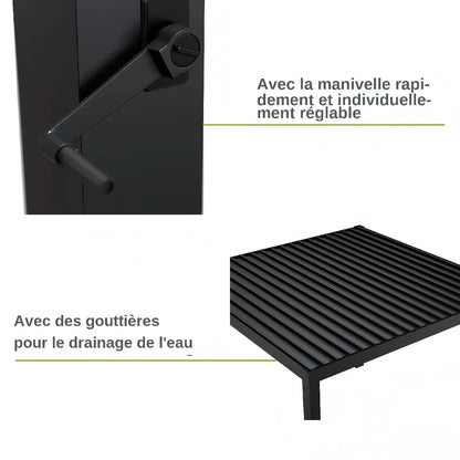 ByteLike Pergola De Lamas Orientables Negro 3x3 Metros