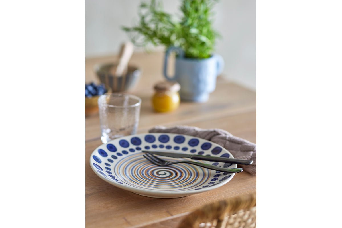 Mirox Teller aus Steingut – Handgefertigt, Blau, Elegant