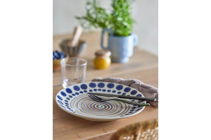 Mirox Teller aus Steingut – Handgefertigt, Blau, Elegant