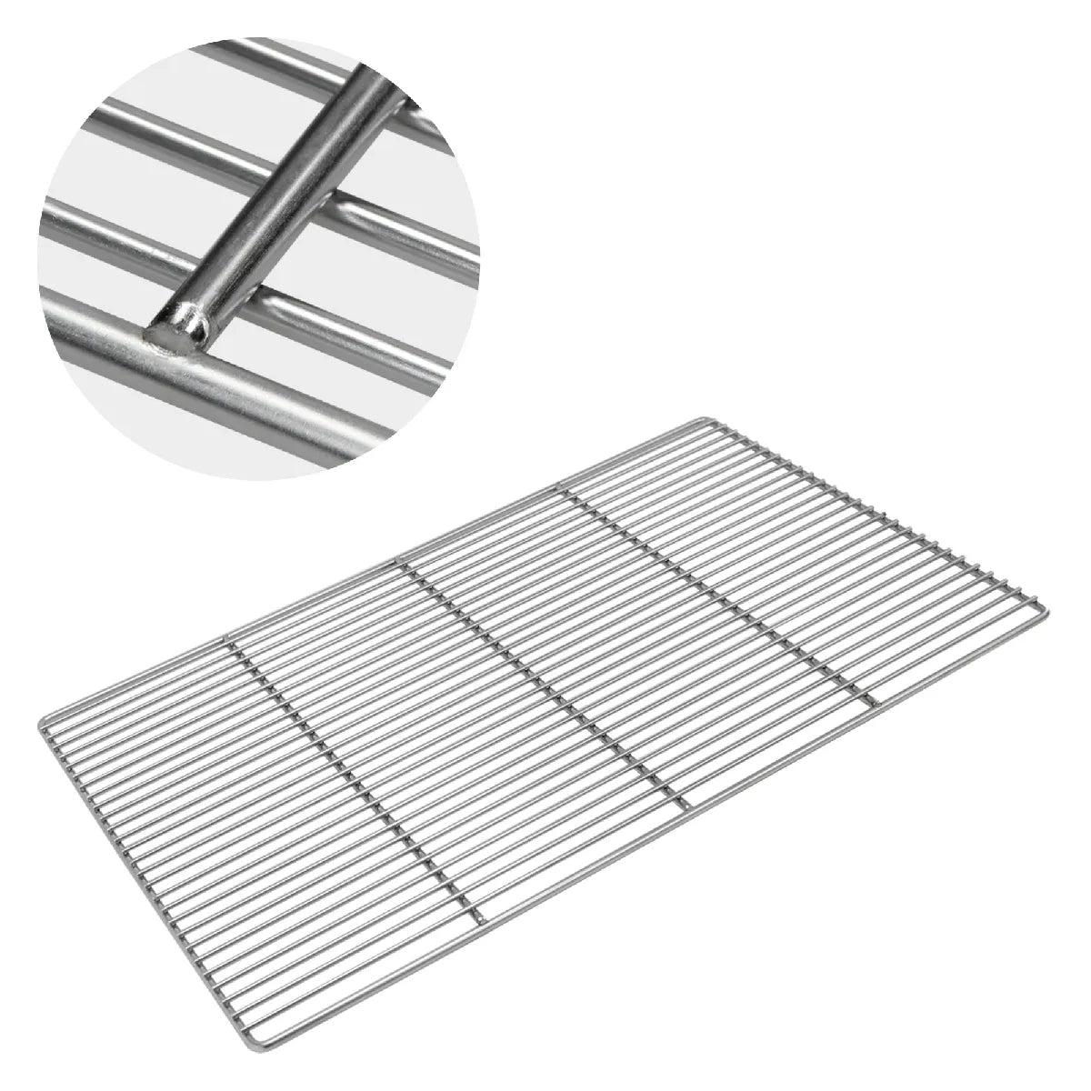 ECD Germany Parrilla BBQ Acero Inoxidable 60x40 cm Mango Madera