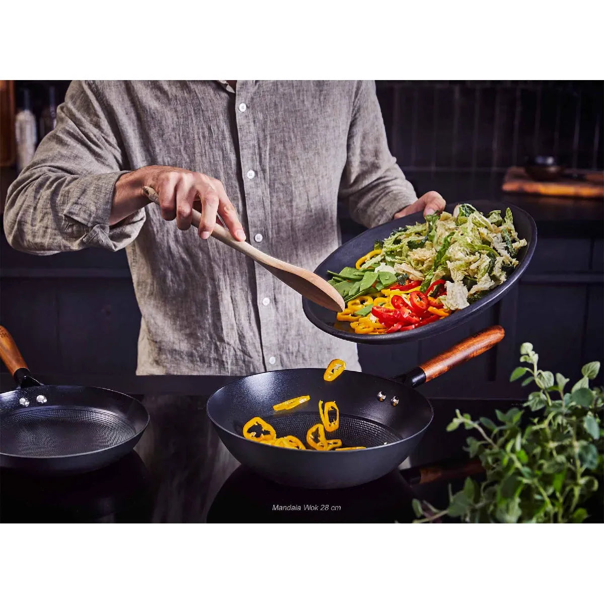 Poêle Wok Mandala Fonte Émaillée 28cm BEKA Noir MKR00013568443