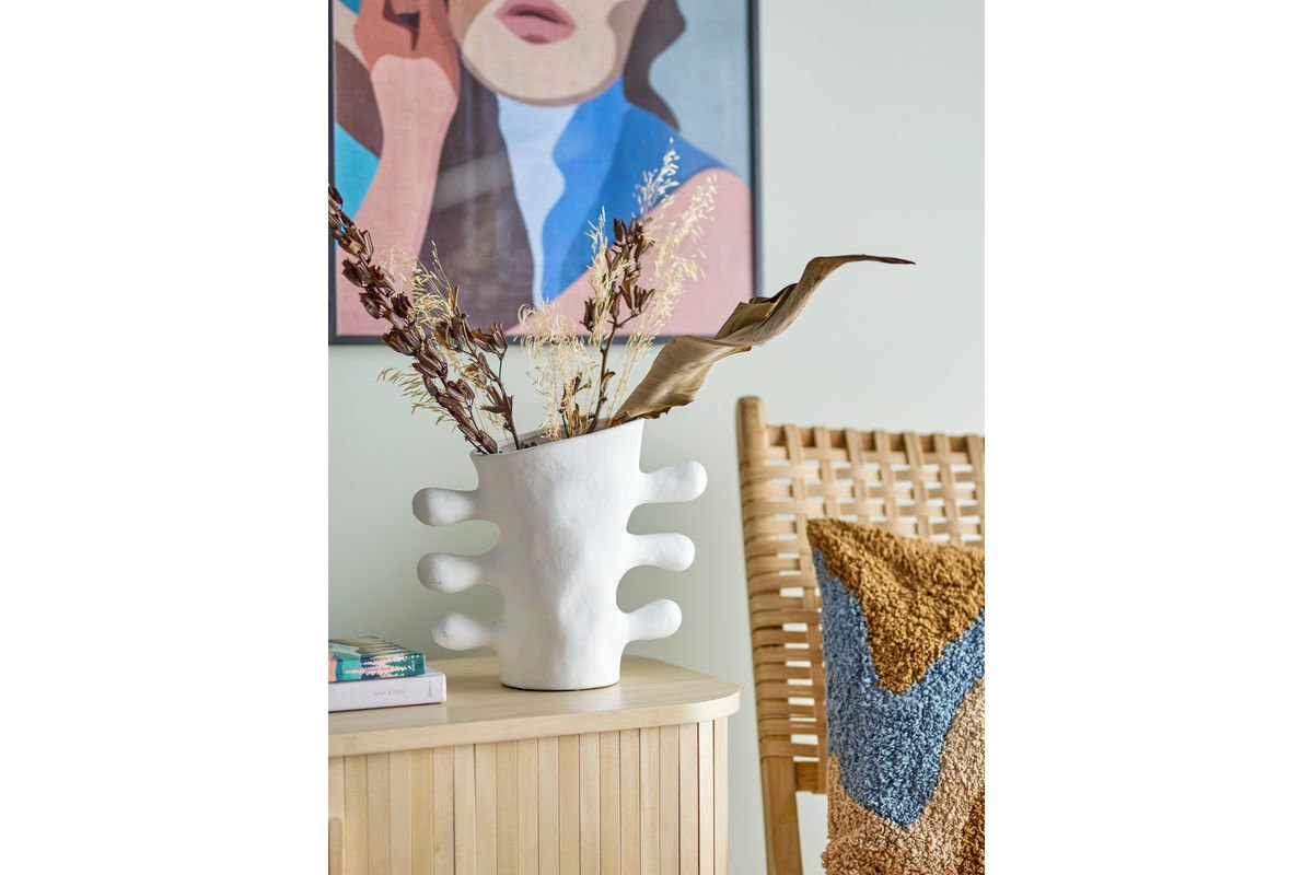 Vase Alvina – Weißes Steingut