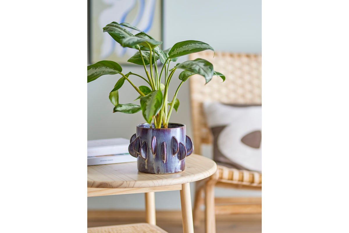 Luxusbetten24 Blumentopf Fairyl – Steingut, Elegantes Schönes Wohnaccessoire, Lila