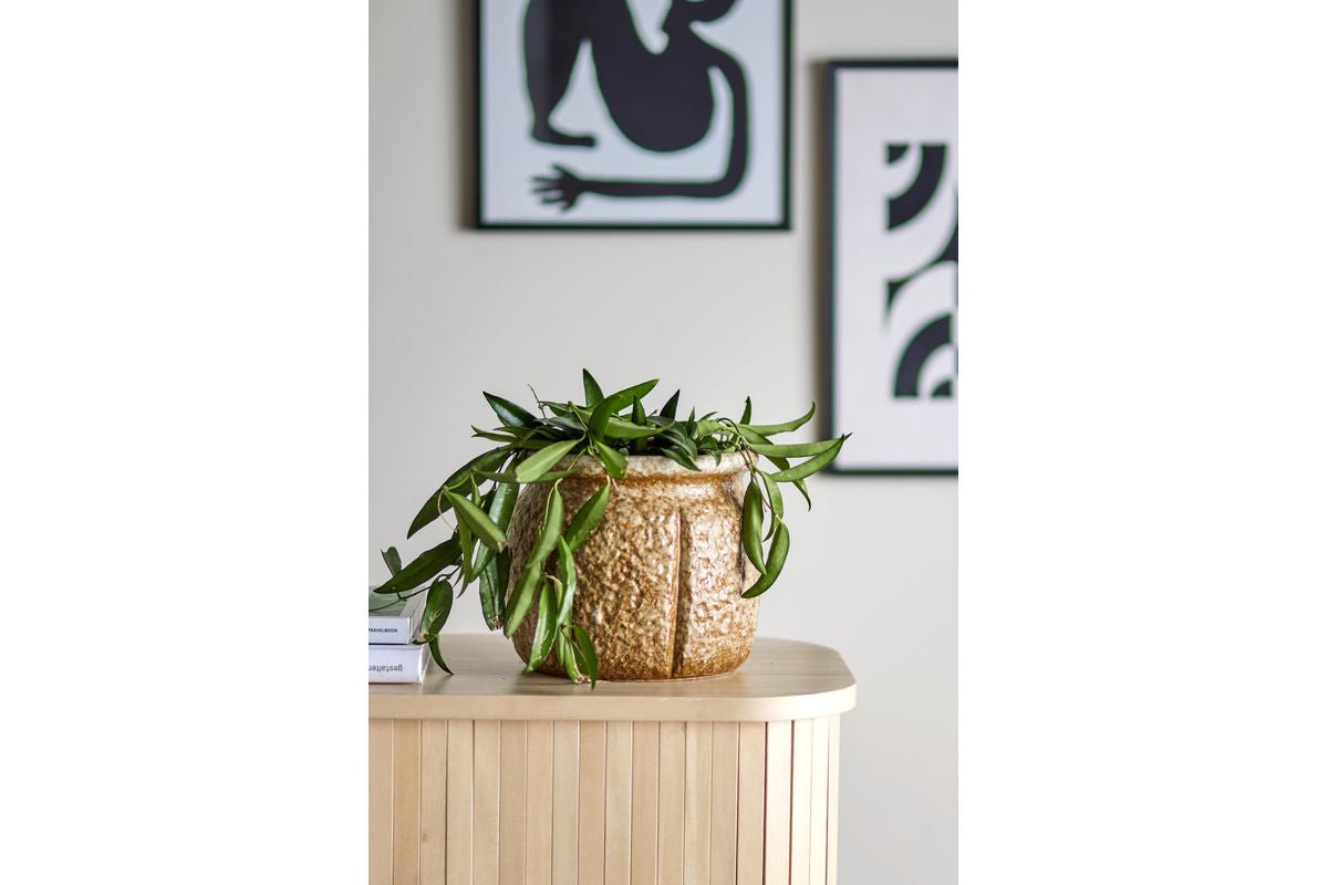 Luxusbetten24 Norell Blumentopf Steingut Braun