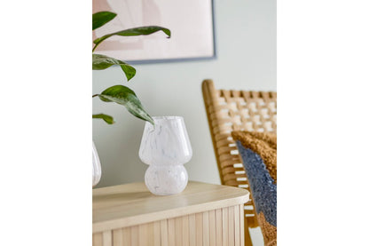 Vase „Arelia“ – Weißes Glas