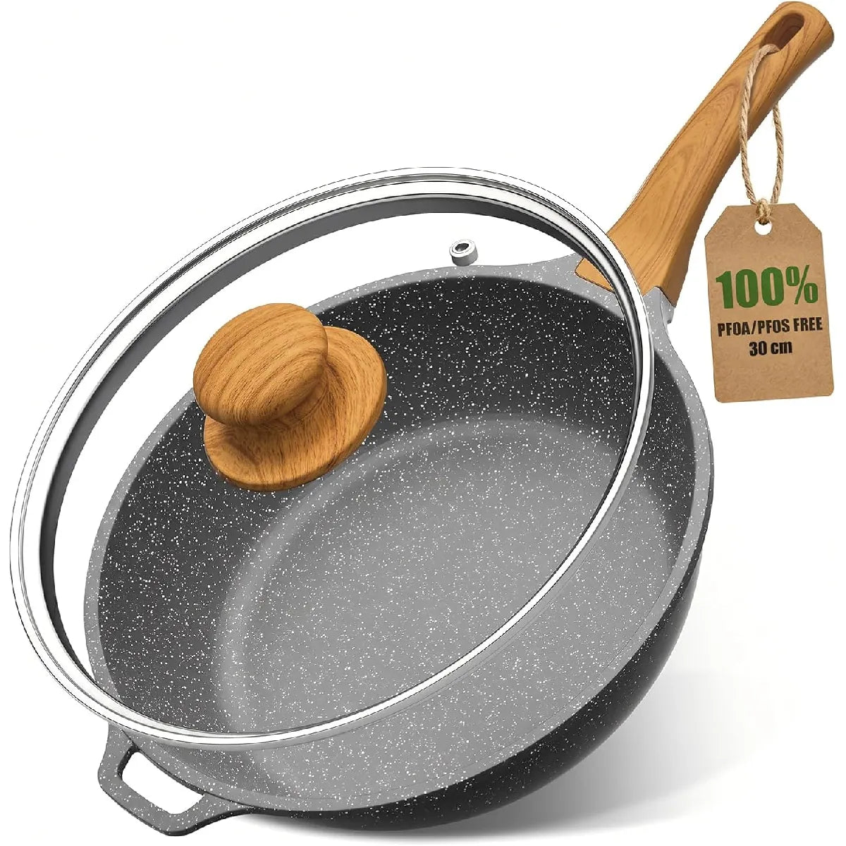Poêle Haute Granit avec Couvercle YASHE Gris MKR00014932270