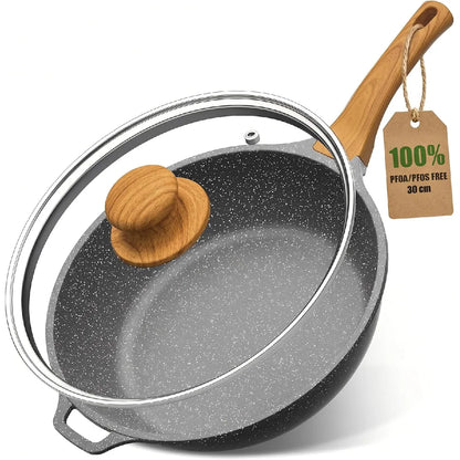 Poêle Haute Granit avec Couvercle YASHE Gris MKR00014932270