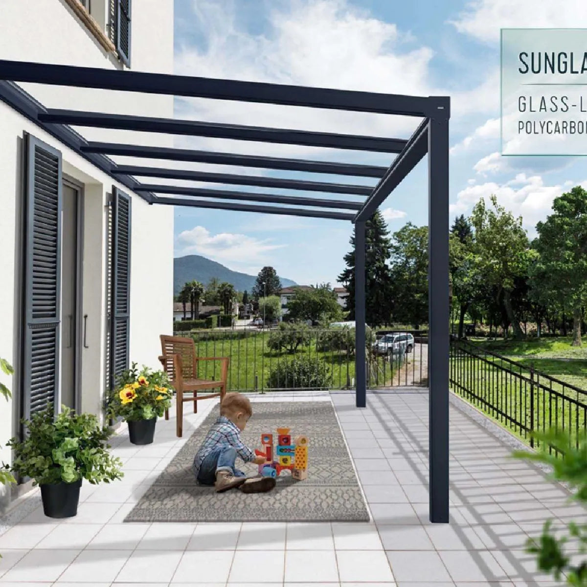 Canopia By Palram Pergola Adosada de Aluminio Gris