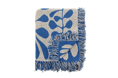 Luxusbetten24 Amal Überwurfdecke aus Recycelter Baumwolle 160x130 Blau