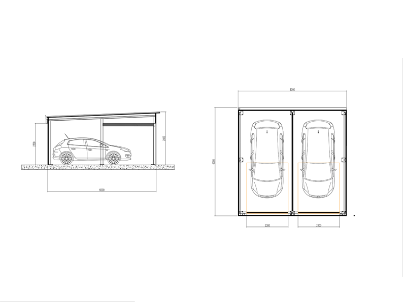 Garage Prefabbricato Doppio 6 X 6 Meter
