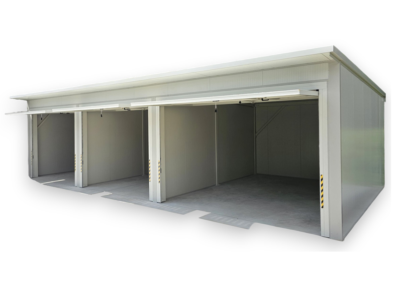 Garagenvordach Dreifach 6 x 9 Meter Zinkierte Struktur Ohne Fundament