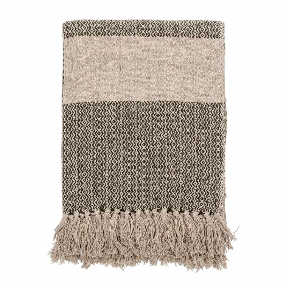 Luxusbetten24 Moana Überwurfdecke aus recycelter Baumwolle 160x130 Grün