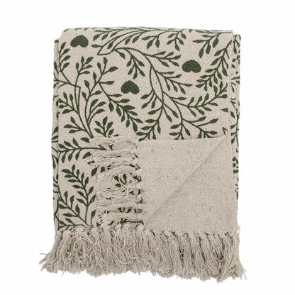 Luxusbetten24 Wattle Überwurfdecke Recycelte Baumwolle Grün 160x130