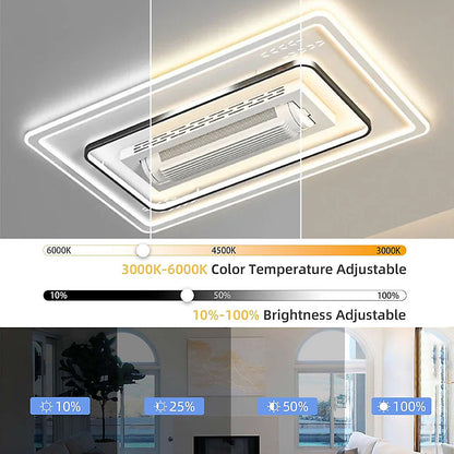 Bextsrack Ventilador de Techo sin Palas LED 180W 105x65 cm