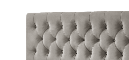 Luxusbetten24 Modernes Grau Samt Kopfteil Design für Einzelbett