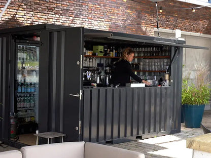 Demontierbarer Container Bar 6×2 m XL Groß Blau RAL 5015