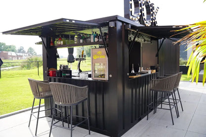 Demontierbarer Bar-Container XL 4×3 m Modular Robust Blau RAL 5015