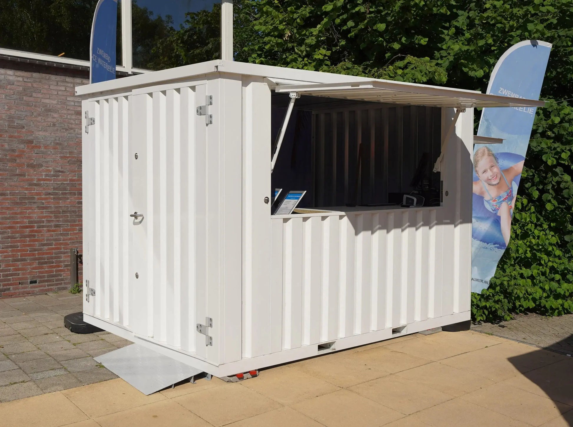 Modularer Demontierbarer Containerbar Gehäuse 4×2 m XL Weiß RAL 9016