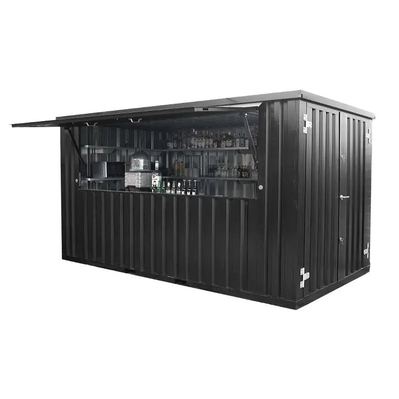 Demontierbarer Bar-Container 4×2 m XL – Schwarz RAL 9005