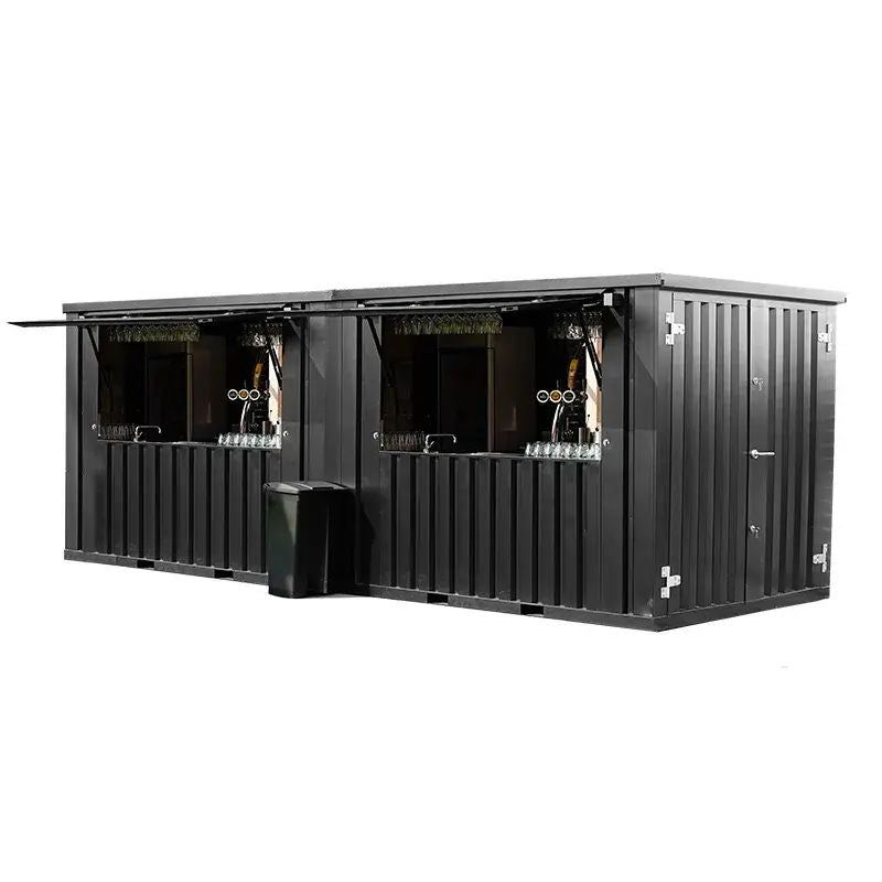 Modularer Demontierbarer Barcontainer 8×2 m XL Schwarz RAL 9005 Professionell